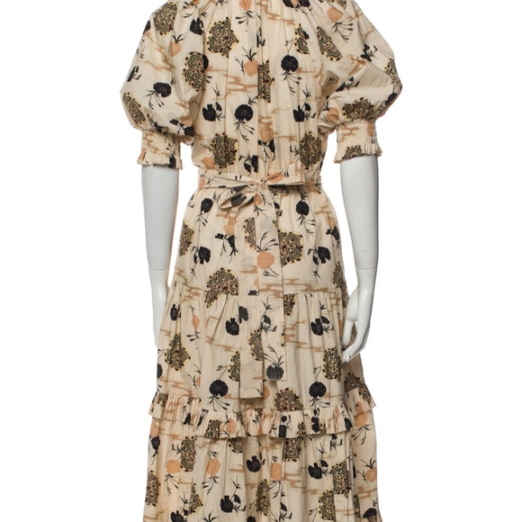 Ulla Johnson Midi Lune Floral Tiered Dress - Picture 3 of 3